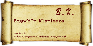 Bognár Klarissza névjegykártya
