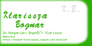 klarissza bognar business card